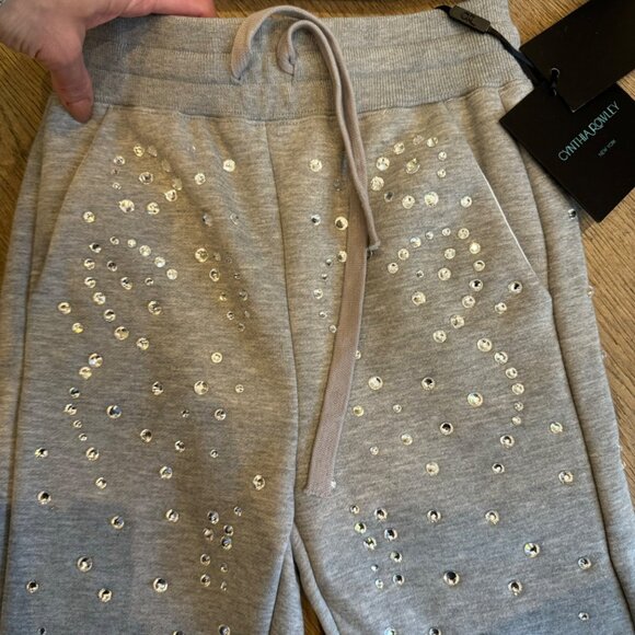 Cynthia Rowley Kid Rhinestone Jogger & Sweatshirt Set Heather Grey 7-8 - Picture 8 of 11